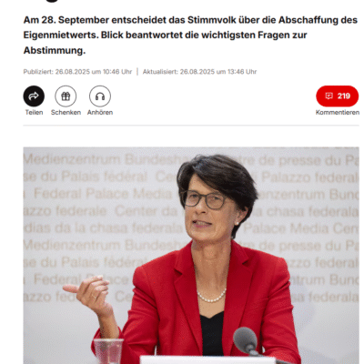 Abschaffung des Eigenmietwerts: Die Auswirkungen