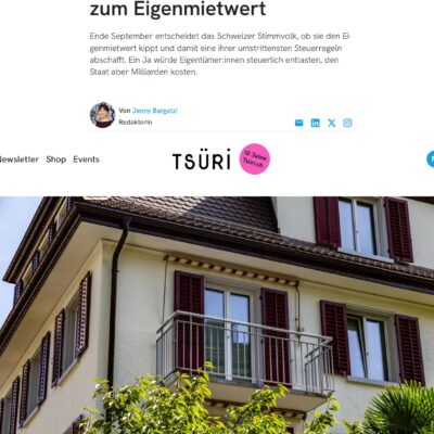 Tsüri: Gerechtigkeit oder Steuergeschenk – die Abstimmung zum Eigenmietwert