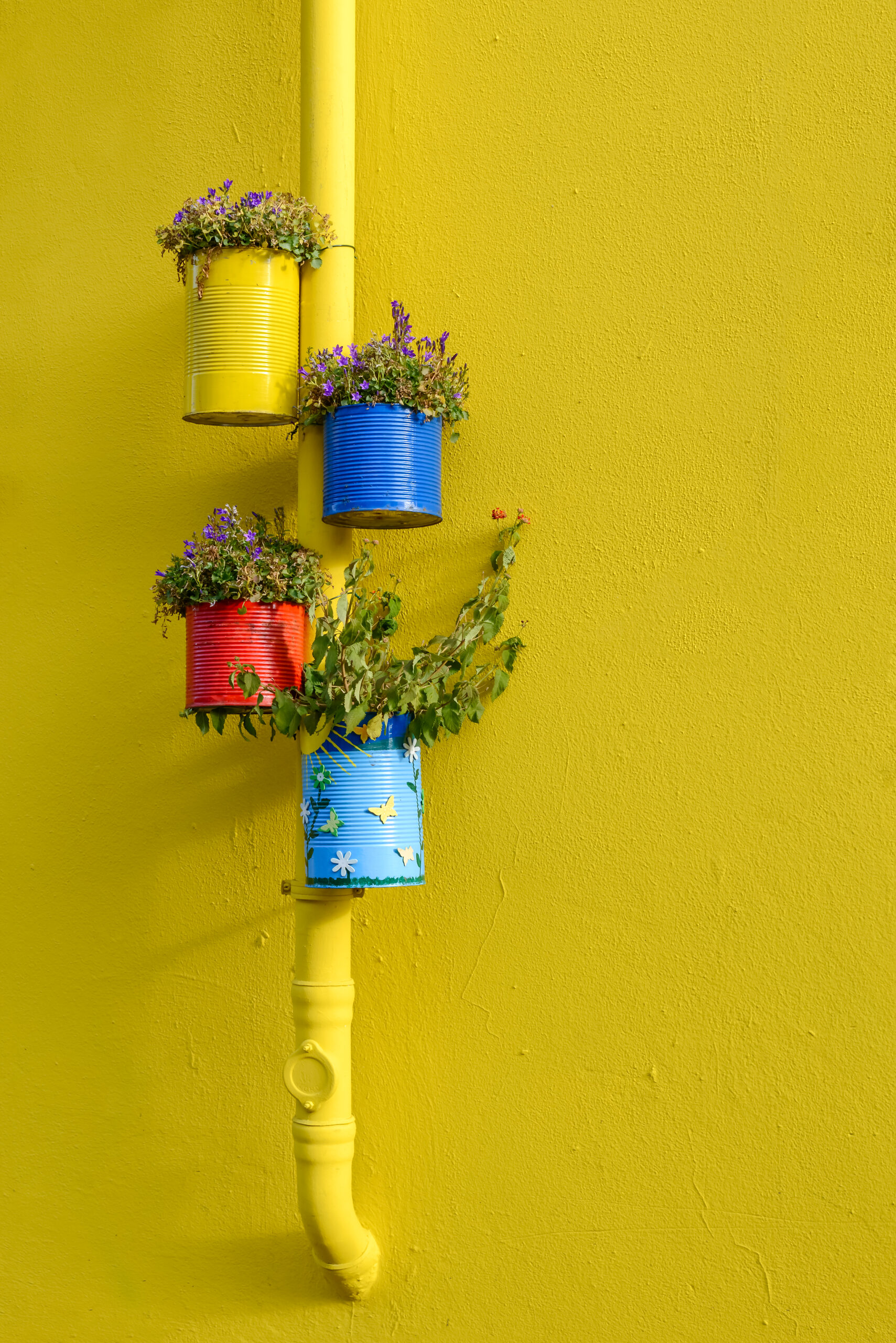 Water pipe used as flower bar