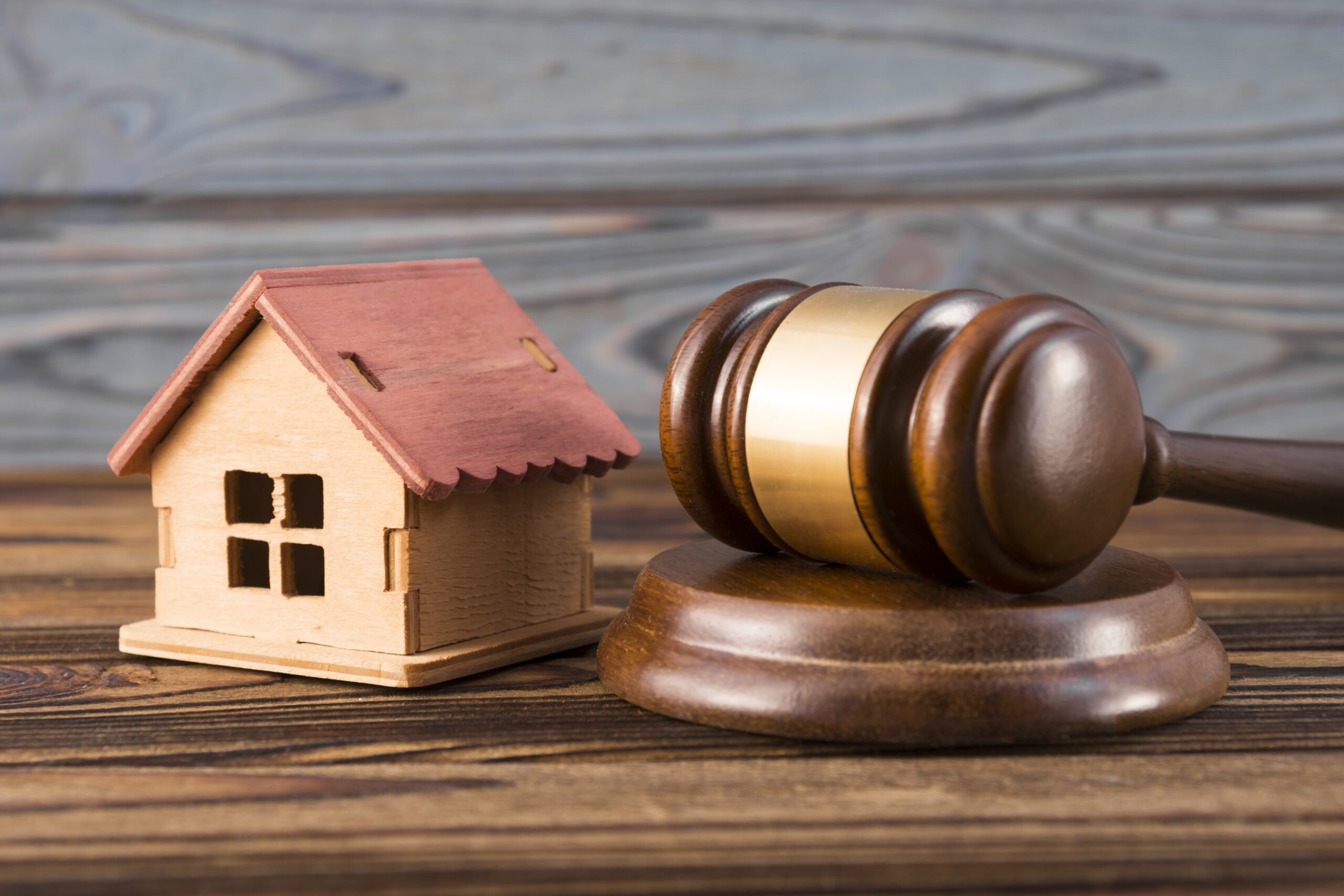 House, Hammer Of A Judge On A Wooden Background.